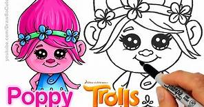 How to Draw Poppy from Trolls Movie Cute and Easy