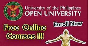 University of the Philippines Open University (UPOU) Free Courses!!