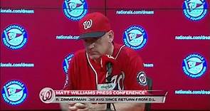 Matt Williams speaks to the media following the Nationals' 6-4 loss