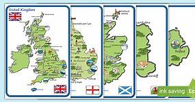 * NEW * A4 Illustrated Map Of UK Display Poster