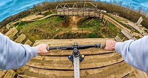 RIDING THIS RARE BIKEPARK WITH INSANE WOODEN FEATURES!!