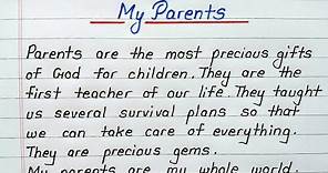 My parents essay in english || Essay on my parents in english