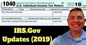 Updated 1040 from IRS.Gov (2019)