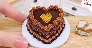[💕Mini Cake 💕] Retro Romance Cake: Making a Heart-Shaped Chocolate Cake