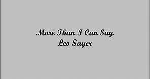 More Than I Can Say (Más De Lo Que Puedo Decir) - Leo Sayer (Lyrics - Letra)