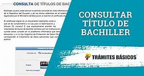 Consultar título de bachiller en Ecuador | Certificado de registro de título