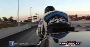 Chris Matheson receives electric shock from Top Fuel Motorcycle