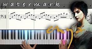 Watermark - Enya: piano tutorial with scrolling score