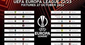 Fixtures Today UEFA Europa League 22/23 • Uefa Europa League table today