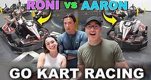 Veronica vs Aaron - Go Kart Racing Challenge! Who is Faster?