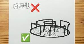 How to drawing MERRY GO ROUND Easy