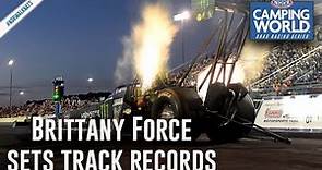 Brittany Force sets both ends of track record in Norwalk
