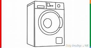 How to draw a Washing Machine step by step