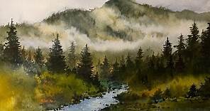 Watercolor painting tutorial - Misty Forest