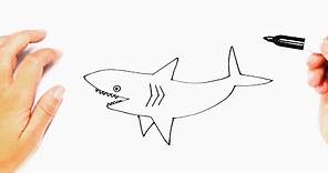 Cómo dibujar un Tiburón paso a paso | Dibujo fácil de Tiburón