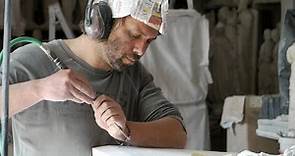 Christian Lange - workshops in marble sculpting in `La Cooperativa Barsanti´, Pietrasanta, Italy