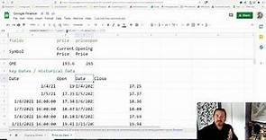 Getting Stock Price Historical Data for Specific Dates and Date Ranges with Google Finance