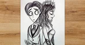 How To Draw Victor And Emily Step by Step | Corpse Bride Drawing