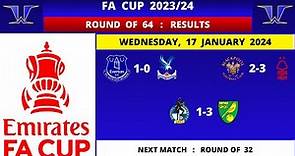 FA CUP FIXTURES TODAY | ROUND OF 64 - REMATCH RESULTS | NEXT MATCH : ROUND OF 32