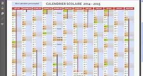 Personnaliser le calendrier scolaire annuel 2014 2015 Calenweb