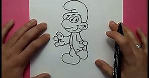 Como dibujar un pitufo paso a paso - Los pitufos | How to draw a smurf - The Smurfs