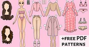 NEW PAPER DOLL DRESS UP WITH WARDROBE DIY & FREE PRINTABLE