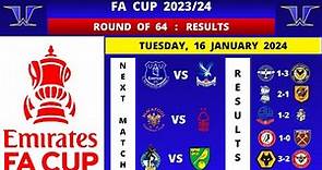 FA CUP FIXTURES TODAY | ROUND OF 64 - REMATCH RESULTS