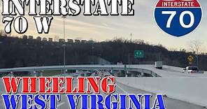 I-70 West - Wheeling - West Virginia - 4K Highway Drive