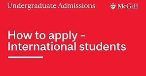 How to apply to McGill: International students