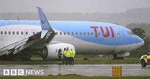 Leeds Bradford Airport closed after plane skids off runway in storm