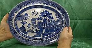 Johnson Brothers Blue and White China Willow 13-5/8th-Inch Serving Platter