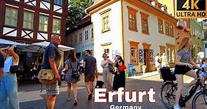[4K] Erfurt Germany City Walk - Walking Tour at Medieval German Town