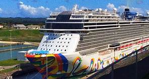 NORWEGIAN ENCORE | new largest cruise ship in the Panama Canal, Agua Clara Locks | April 21st, 2022