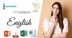 How to translate a document to English for FREE | DocTranslator.com