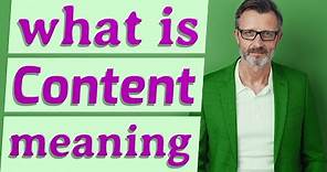 Content | Meaning of content