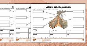 KS2 Parts of a Volcano Labelling Activity