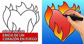 Cómo Dibujar Un Corazón De Fuego Emoji | Fácil Tutorial De Dibujo Paso A Paso
