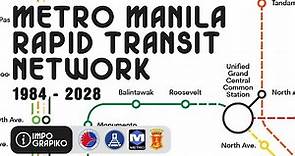 Evolution of Metro Manila Rail Transit 1984-2028 (Animation) | Impograpiko