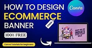 How to Design Ecommerce Website Banner in Canva for FREE | Canva Tutorial for Beginners | HINDI