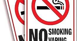 iSYFIX No Smoking No Vaping Sticker Sign - 2 Pack 7x10 inch – Premium Self-Adhesive Vinyl, Laminated for Ultimate UV Protection, Weather, Scratch, Water & Fade Resistance, Indoor & Outdoor