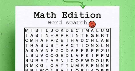 Free Printable Math Word Search