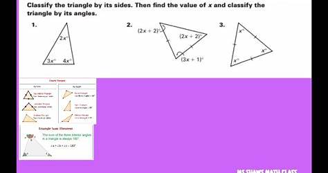 Find The Value Of X In A Triangle Worksheet
