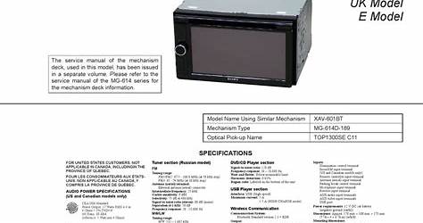 Sony Xav 622 User Manual