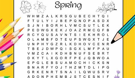 spring word search printable difficult
