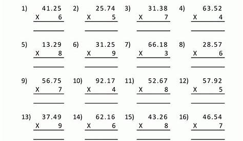 4 Digit Multiplication Worksheets - Free Printable