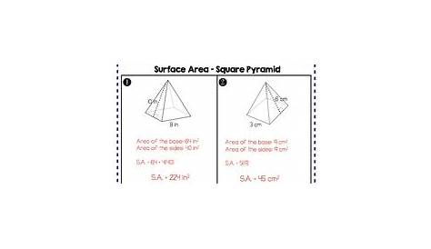 Surface Area and Volume of Right Prisms and Pyramids - Practice Pages