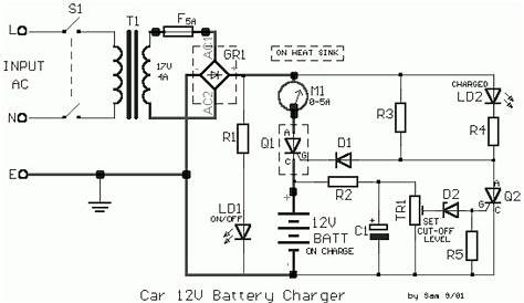 Here is a simple and easy to build circuit diagram of a 12V car battery