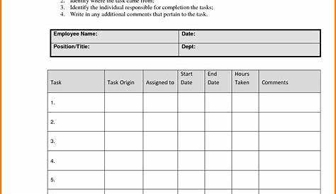 Daily Task Sheet For Employee – printable receipt template