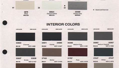 ford interior color code chart