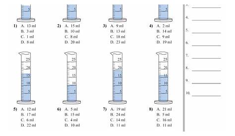 water displacement volume worksheet